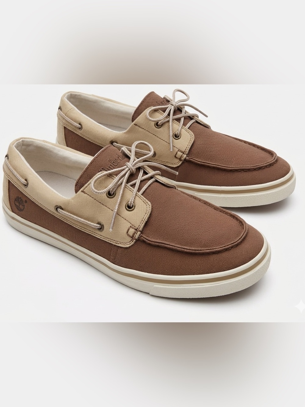 Brown & Tan Canvas Deck Shoes - Men's Casual Boat Shoe
